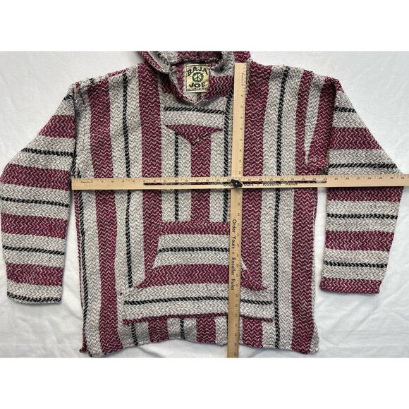 BAJA JOE Aztec Mexican Blanket Hoodie Drug Rug Pullover Hooded Sweatshirt XL - Picture 3 of 10